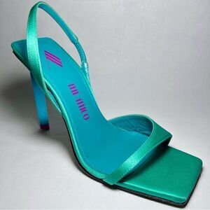 The Attico Ginger Slingback Sandals in Emerald